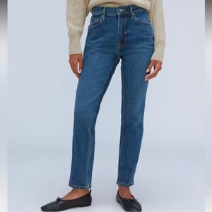 EVERLANE The Curvy 90’s Cheeky Straight Jeans Button Fly High Waist Size 28 Reg.